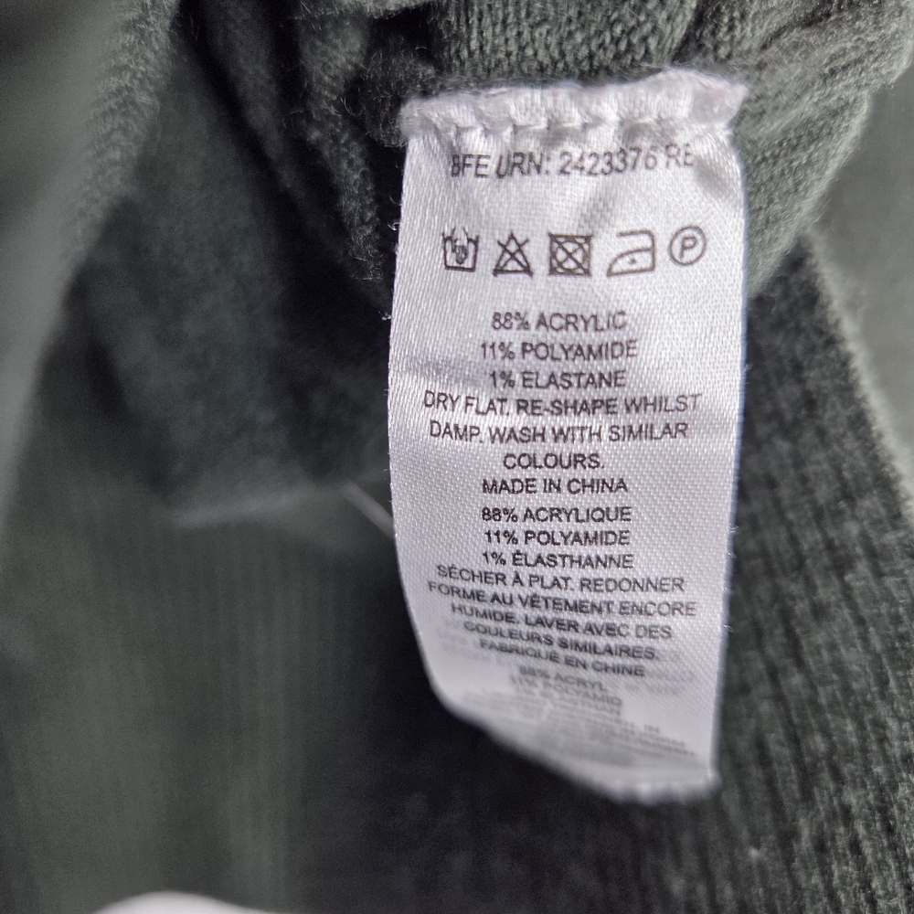 French Connection Dark Olive Crewneck Sweater-Size XS - Picture 8 of 12